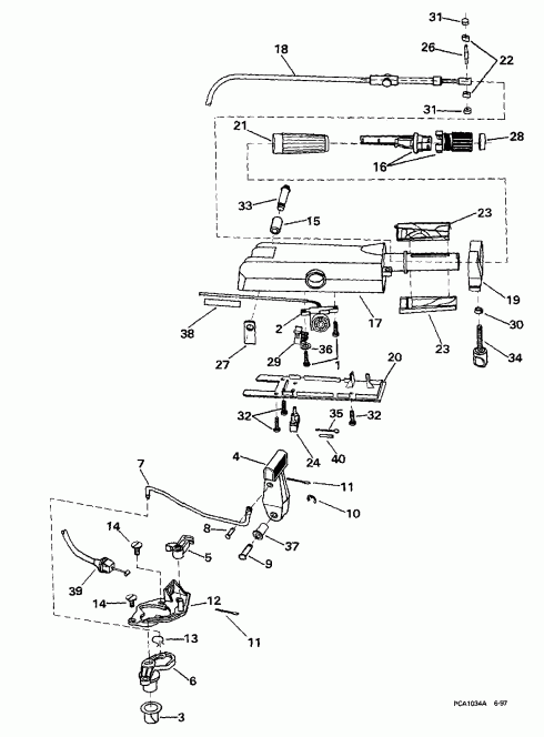 �������� ����� EVINRUDE BE8RCLT 1998  - eering Handle - ee������ Handle