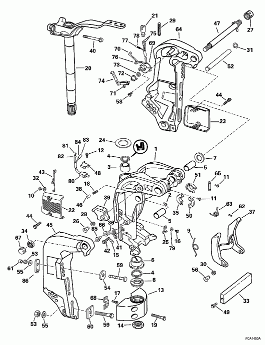 ����� EVINRUDE E100WQLECS 1998  - dsection / dsection