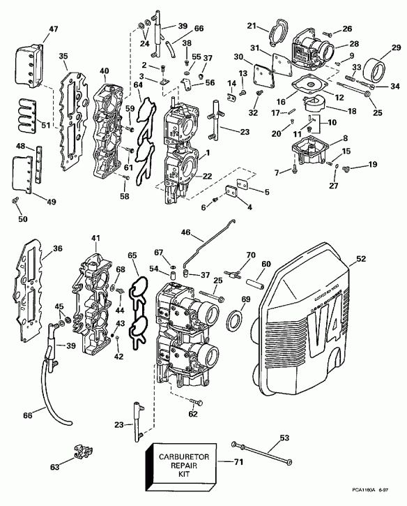 ��������� ����� ������� E100WQXECS 1998  - rburetor & Intake Manifold / rburetor & �������� ���������