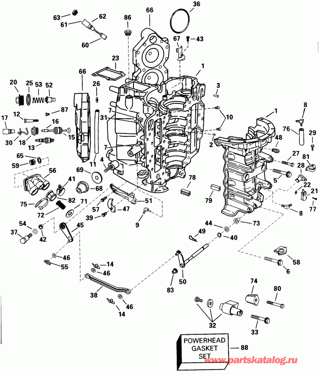 ��������� ��������� ������� E100WQXECS 1998  - linder & Crankcase / linder & ������ ���������