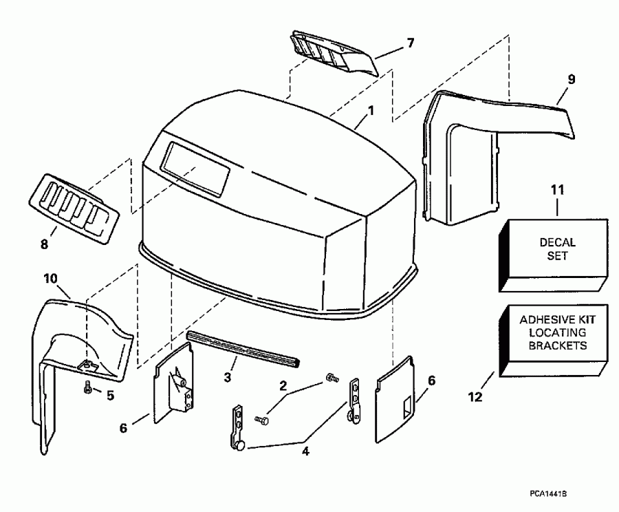 �������� ��������� ����� EVINRUDE E100WQXECS 1998  - gine ������ / gine Cover