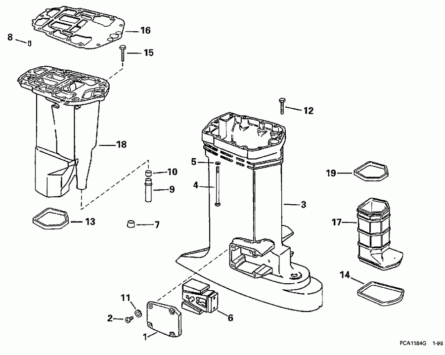 �������� ����� Evinrude E100WQXECS 1998  - haust ������