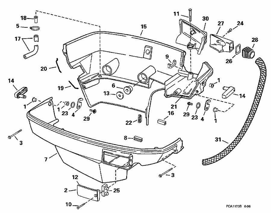 ��������� �������� ����� Evinrude E100WQXECS 1998  - wer Engine Cover - wer ������ ��������� (�����)