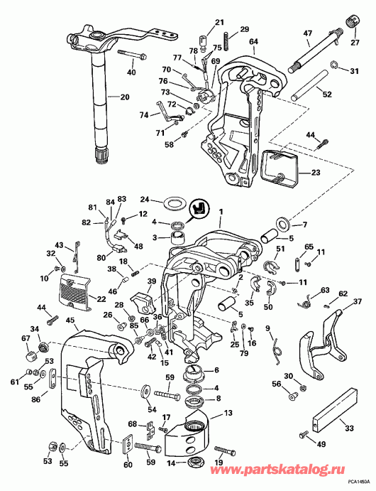 ��������� ����� EVINRUDE E100WQXECS 1998  - dsection
