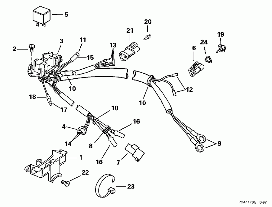 �������� ��������� ����� EVINRUDE E100WQXECS 1998  - wer Trim / tilt ���������