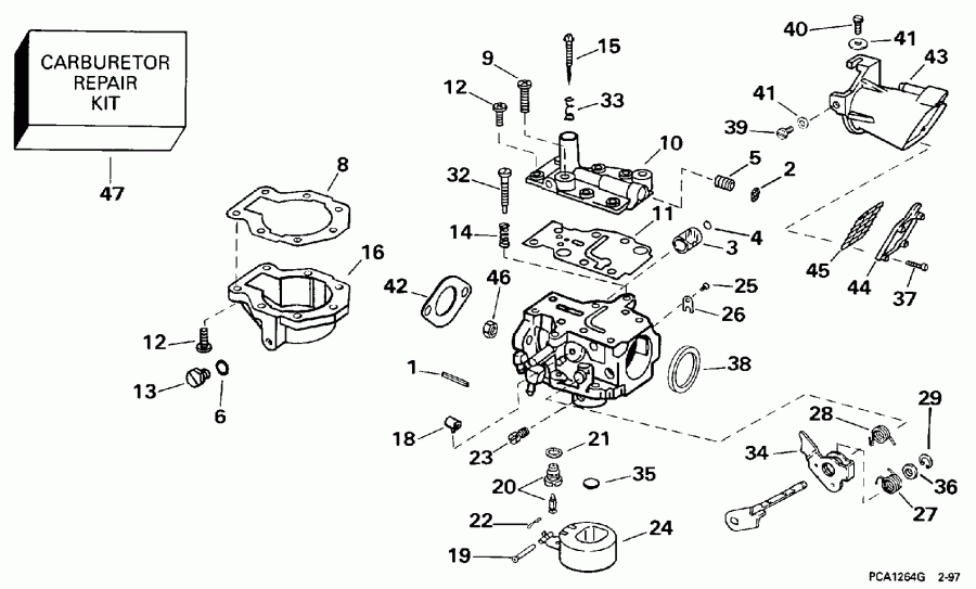 ��������� �������� ����� EVINRUDE E10FEXECM 1998  -  9.9 Hp - 9.9 Hp