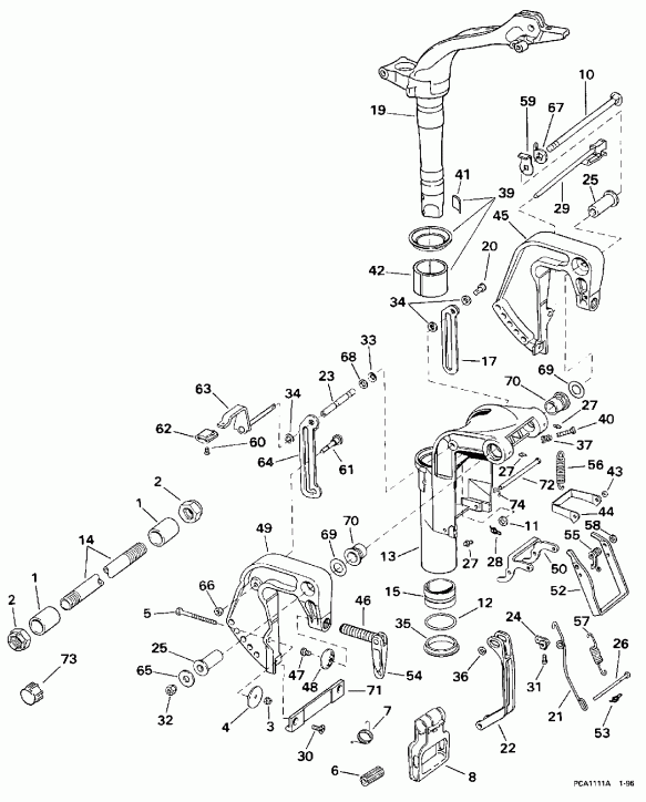 ��������� �������� ����� EVINRUDE E10FRELECM 1998  - dsection / dsection