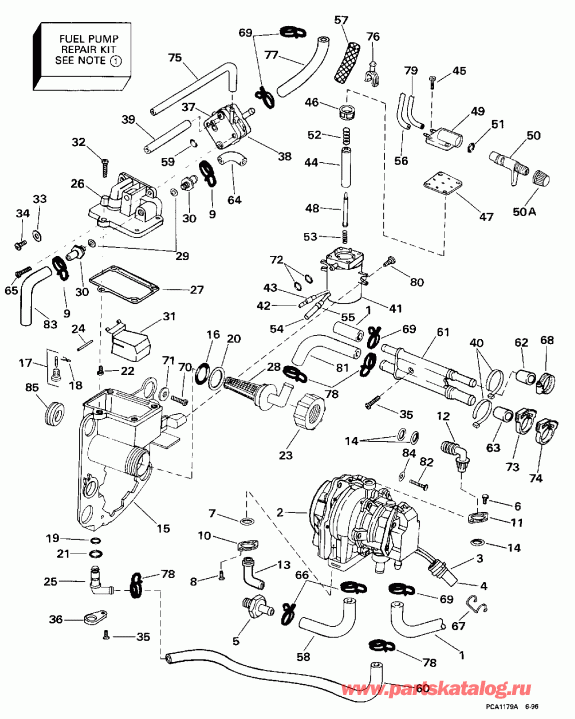 �������� ��������� ����� EVINRUDE E115ELECM 1998  - el Bracket & Components / el ��������� & Components
