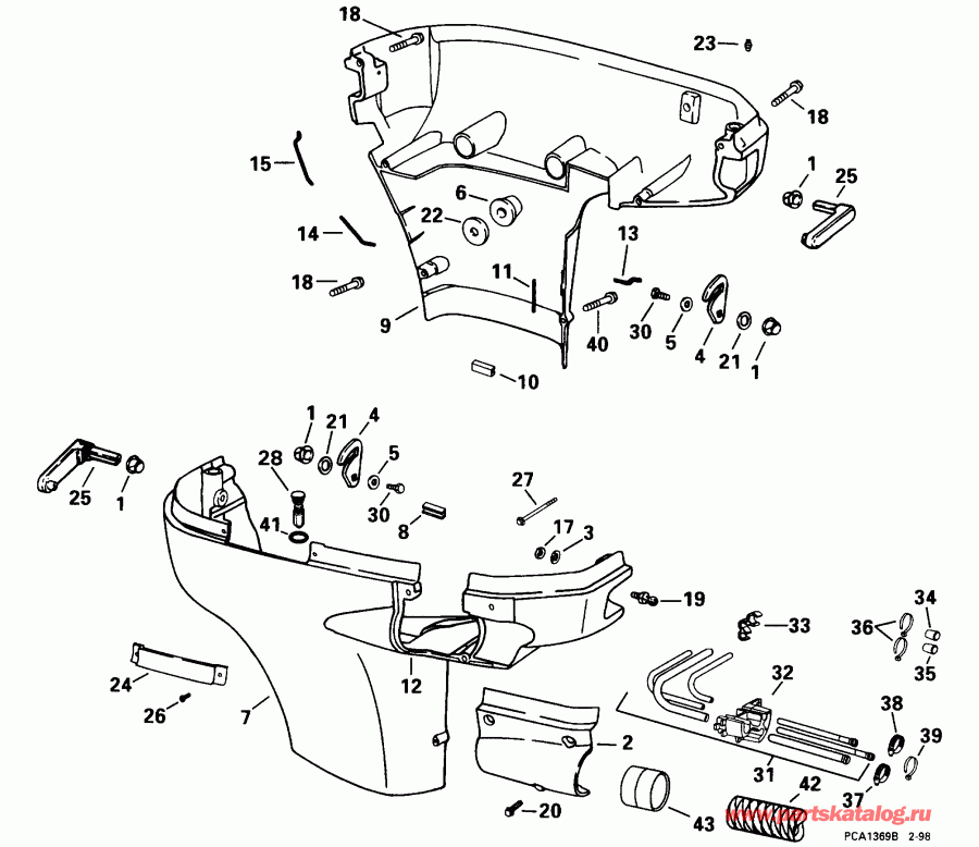 ��������� ��������� EVINRUDE E115FSXECS 1998  - wer Engine Cover