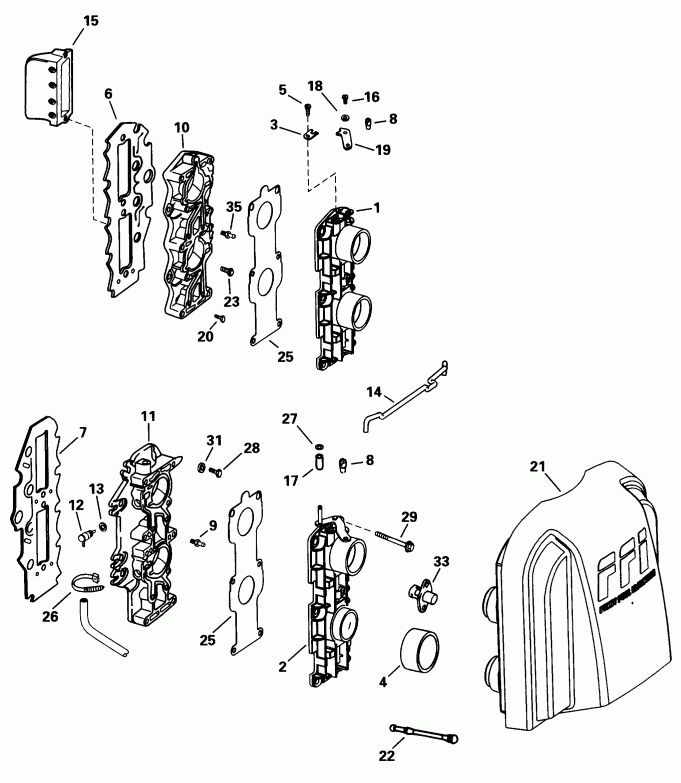  Evinrude E115FTLECS 1998  - take Manifold