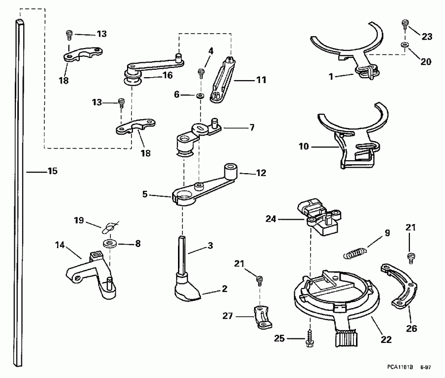  EVINRUDE E115SXECM 1998  - rottle Linkage / rottle ��������� ��������