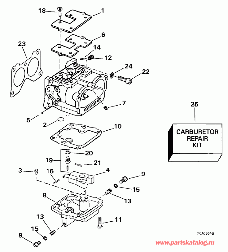 �������� ����� EVINRUDE E115TSXECM 1998  - rburetor / rburetor