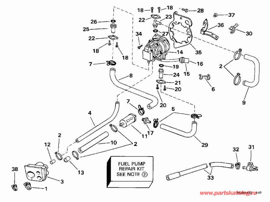 �������� ����� Evinrude E130TXACB 1998  - el ����� - el Pump