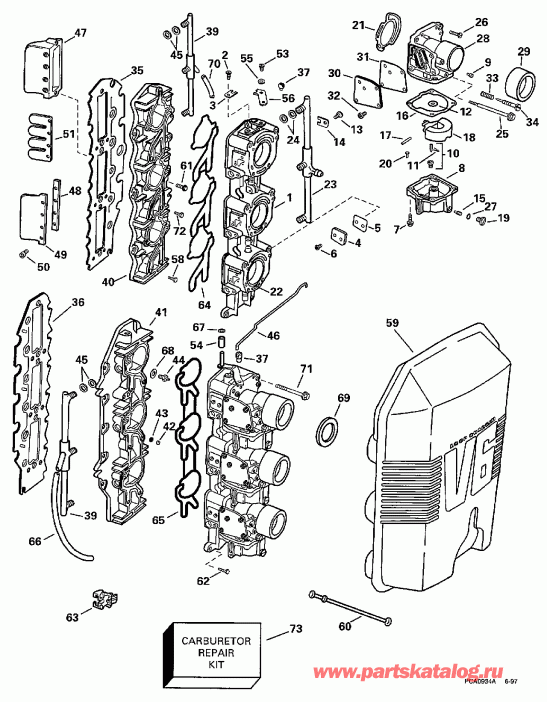 ��������� EVINRUDE E150ELECD 1998  -  150 Hp / 150 Hp