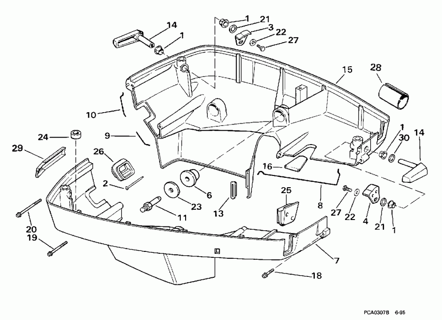 ��������� Evinrude E150ILECR 1998  - wer ������ ��������� (�����) - wer Engine Cover