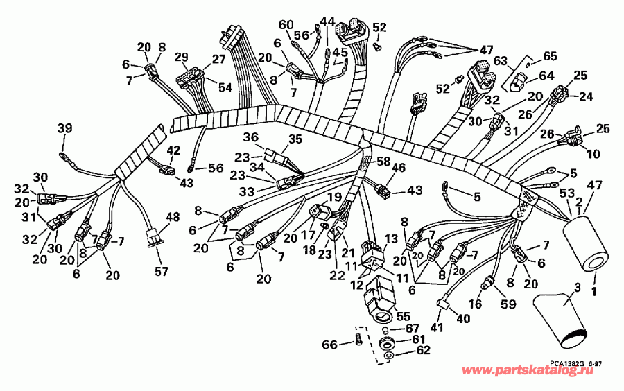 ��������� EVINRUDE E150ILECR 1998  - tor ������ Assembly - tor Cable Assembly