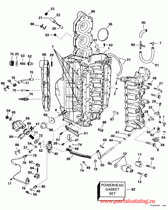  EVINRUDE E150NXECD 1998  - linder & ������ ��������� - linder & Crankcase