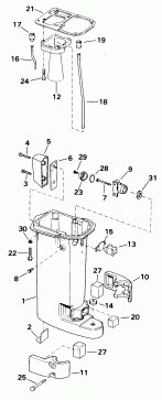 ����� Evinrude E15RECR 1998  - haust ������ - haust Housing