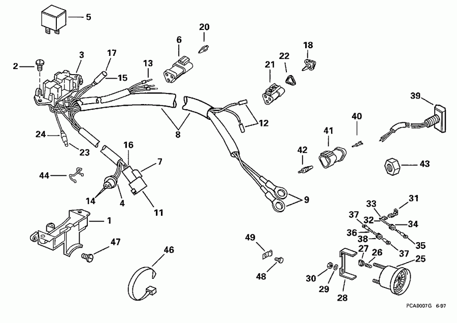 ��������� �������� ����� Evinrude E175EXECD 1998  - wer Trim/tilt Electrical - wer Trim / tilt ���������