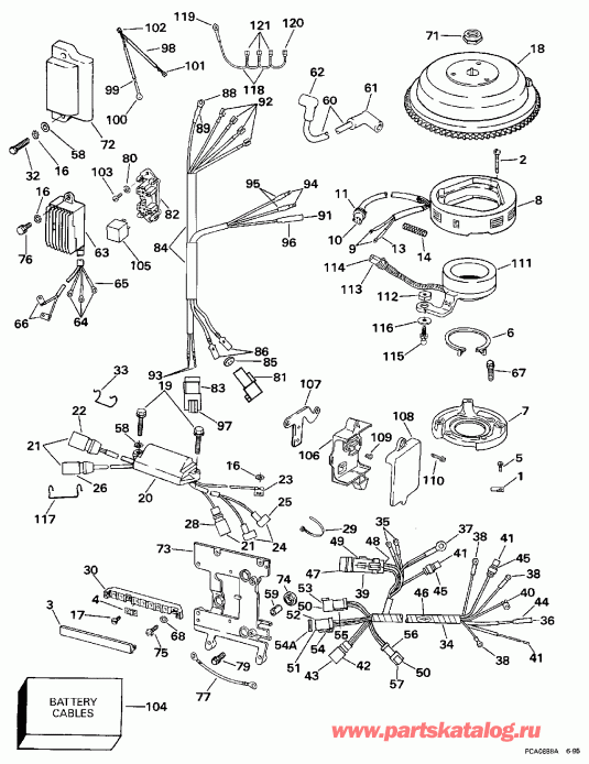 �������� ����� EVINRUDE E175FSXECS 1998  - el Components