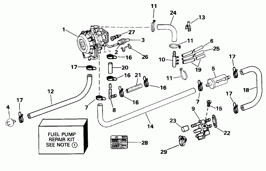 ��������� ��������� EVINRUDE E175SLECD 1998  - dsection / dsection