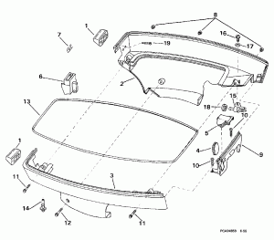 ������ ��������� (�����)-evinrude-200tl, tx, cx, 225tx, cx, tz, cz, qx, nx, 250 (Engine Cover-evinrude-200tl,tx,cx,225tx,cx,tz,cz,qx,nx,250)