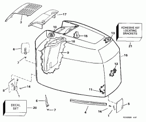 Крышка двигателя (капот)-johnson-200tl, tx, cx, 225tx, cx, tz, cz, qx, nx, 250 (Engine Cover-johnson-200tl,tx,cx,225tx,cx,tz,cz,qx,nx,250)