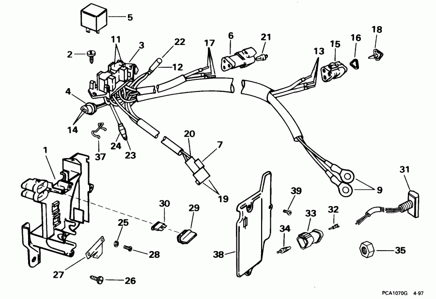 �������� ����� Evinrude E225STLECS 1998  - wer Trim / tilt ���������