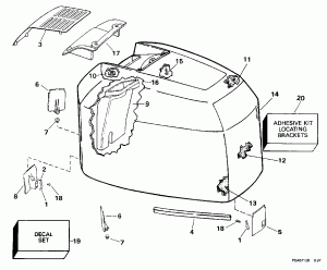 ������ ��������� (�����) -- Evinrude -- 200stl, Sl, 225stl, Sl, Gl (Engine Cover -- Evinrude -- 200stl, Sl, 225stl, Sl, Gl)