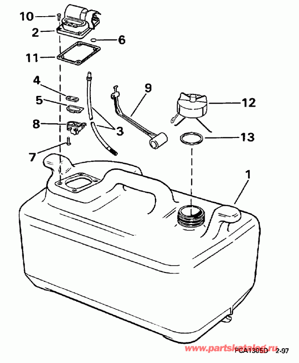 ��������� Evinrude E25ELECE 1998  -  6 Gallon - 6 ������