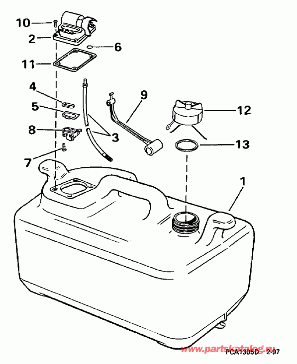  EVINRUDE E25JRECA 1998  - 6 ������ /  6 Gallon