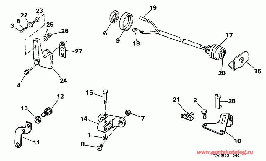 ��������� ����� Evinrude E25RLECB 1998  - mote Control Adapter Kit