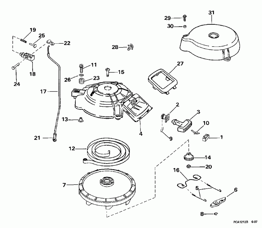 ��������� ����� Evinrude E25RMECA 1998  - wind ������� / wind Starter