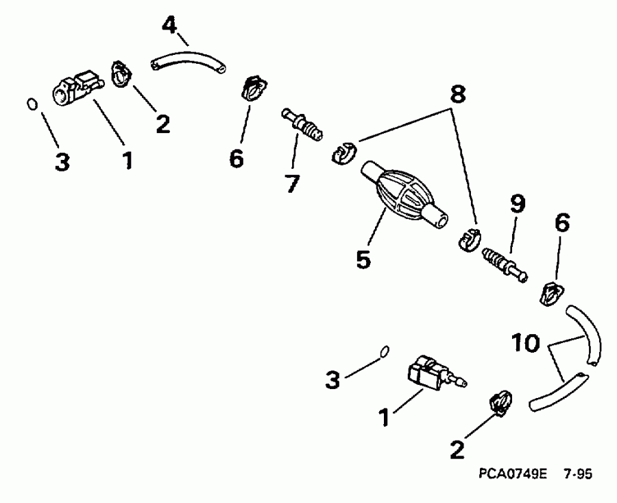 ��������� EVINRUDE E25TELECB 1998  - 5 / 16 ���� I.d.