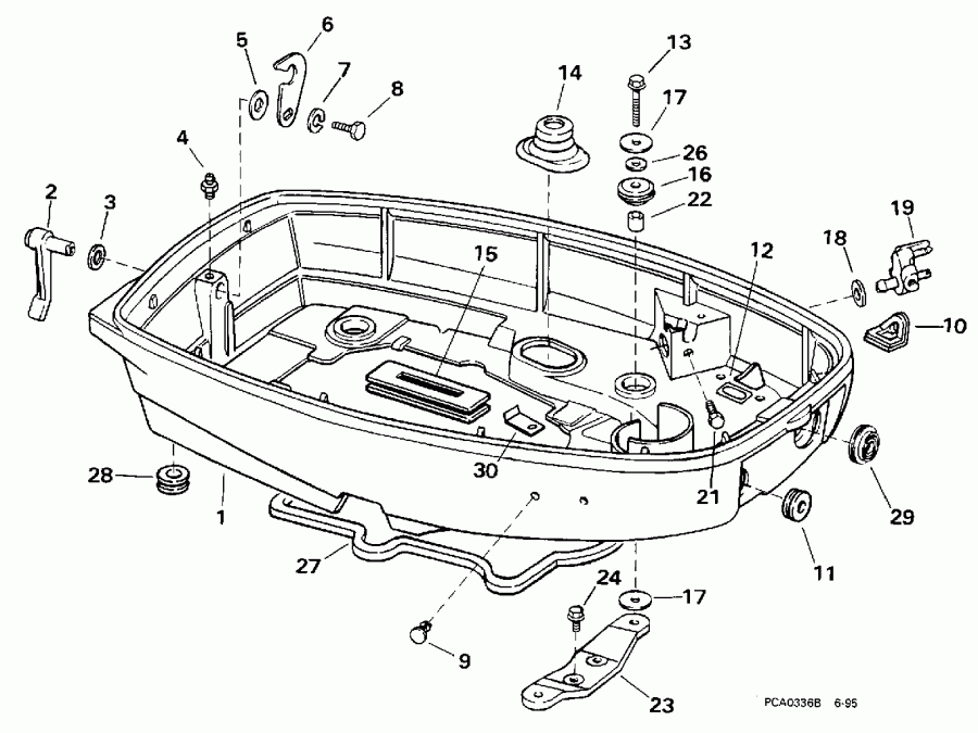   Evinrude E25TELECB 1998  - wer   () - wer Engine Cover