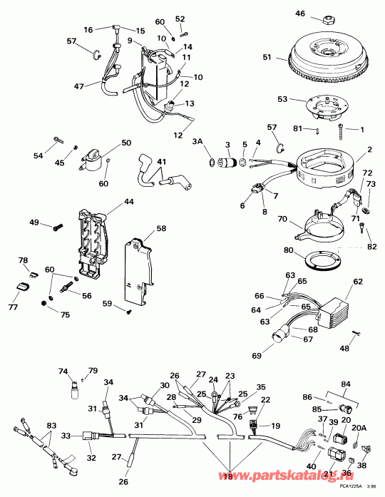 ��������� ��������� EVINRUDE E25TKECA 1998  - Remote
