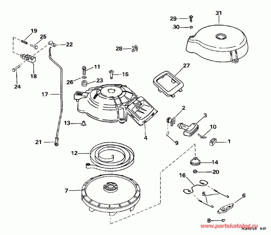 ��������� �������� ����� EVINRUDE E25TKLECA 1998  - wind ������� - wind Starter