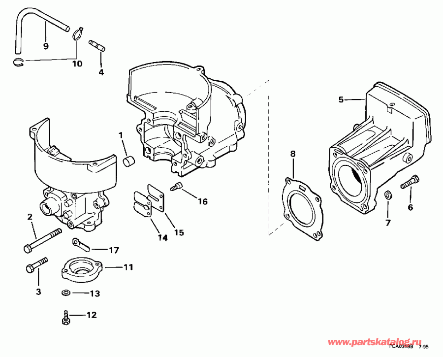  EVINRUDE E2RECS 1998  - linder & Crankcase, Reed Valve