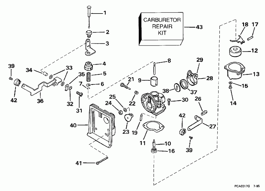 ��������� �������� ����� EVINRUDE E2RSS 1998  - rburetor - rburetor