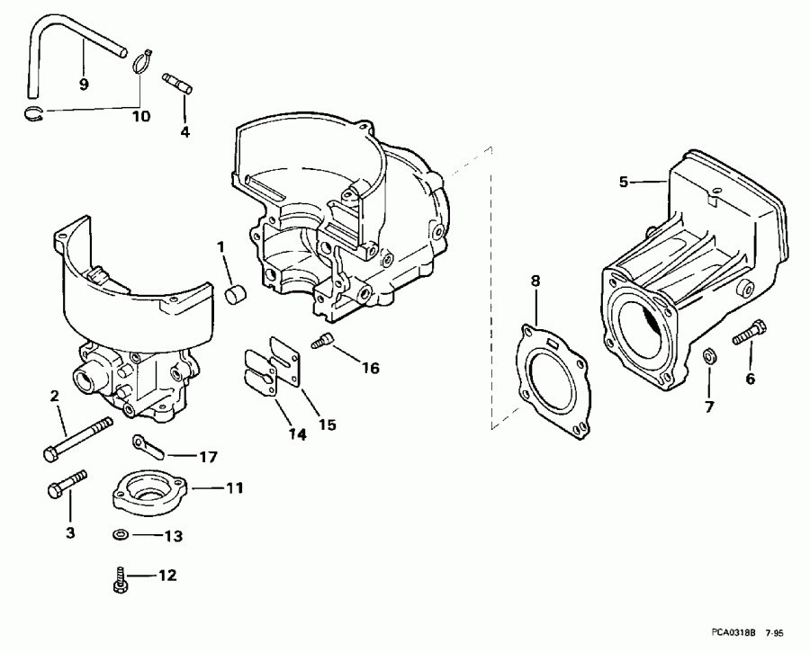 ��������� EVINRUDE E2RSS 1998  - linder & ������ ���������, ��������� ������ / linder & Crankcase, Reed Valve