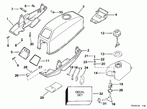Motor ������ -- Johnson / evinrude & ���������� ��������� ��� (Motor Cover -- Johnson/evinrude & Integral Fuel Tank)