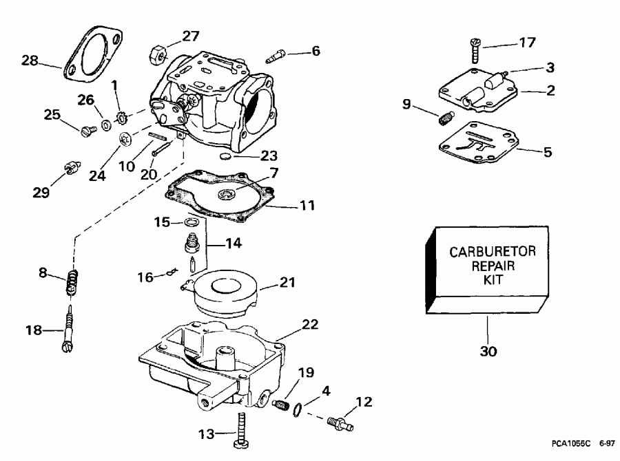 ��������� EVINRUDE E30TEECS 1998  - 30 Hp /  30 Hp