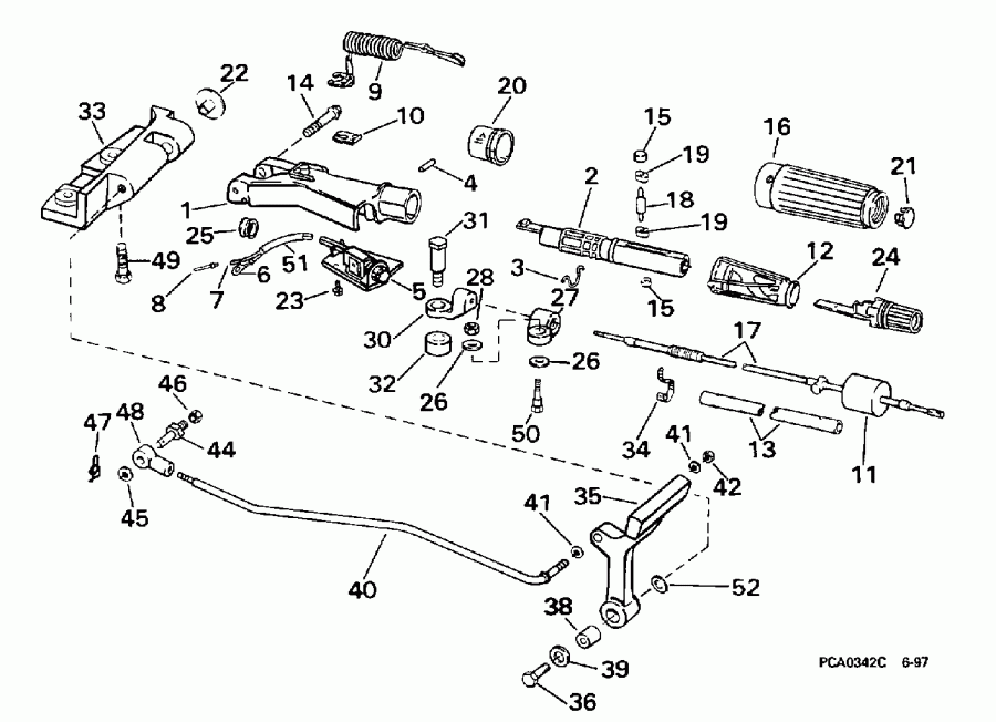��������� ��������� EVINRUDE E30TEECS 1998  - eering & Shift Handle - ee������ & ������������� Handle