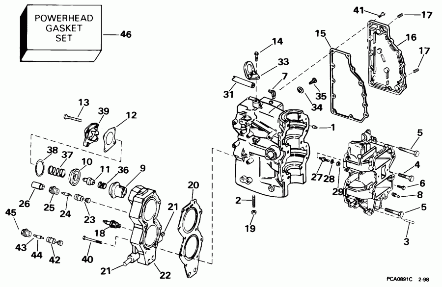 �������� ����� EVINRUDE E40ELECR 1998  - linder & ������ ���������