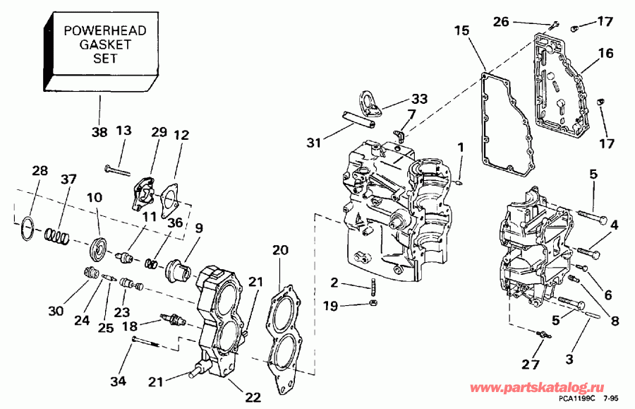 ����� ������� E40JRECA 1998  - linder & ������ ��������� / linder & Crankcase