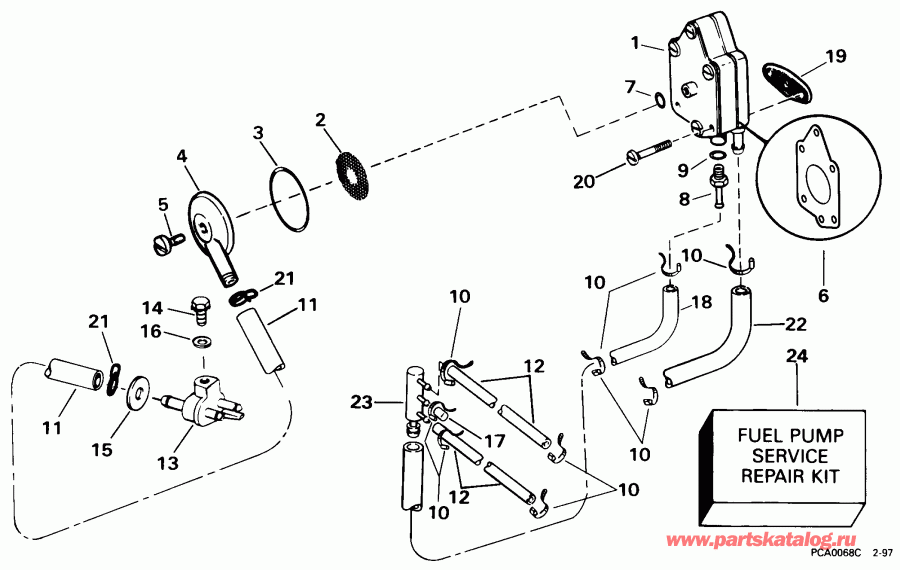 �������� ����� Evinrude E40JRECA 1998  - el ����� & ������ / el Pump & Filter
