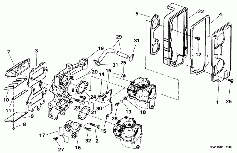 ��������� ����� Evinrude E40JRECA 1998  - take ��������� - take Manifold