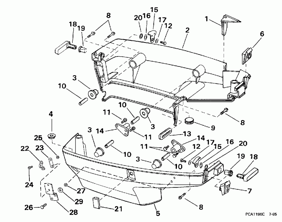 ��������� ����� Evinrude E40JRECA 1998  - wer Engine Cover / wer ������ ��������� (�����)