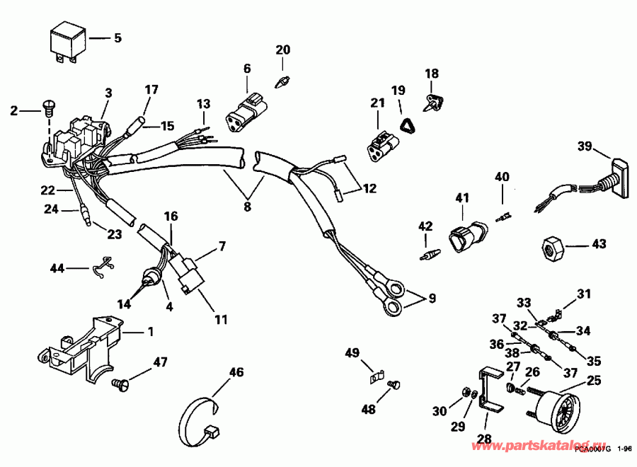 ��������� �������� ����� Evinrude E40RLECR 1998  - ectric ������� & Solenoid