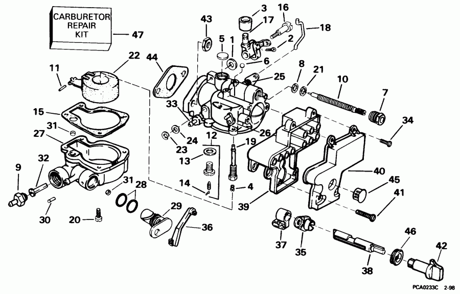 EVINRUDE E4BRECRJ 1998  - rburetor - rburetor
